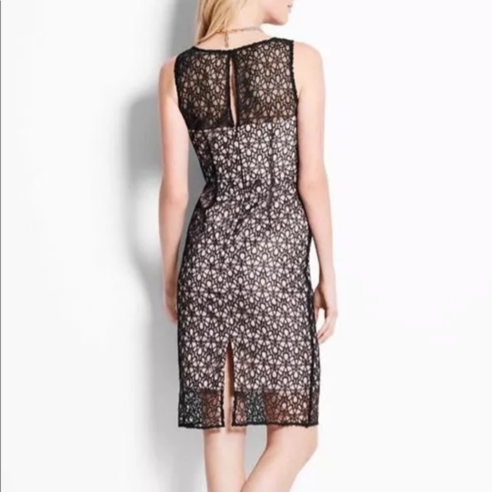 Tall Ann Taylor Lace Overlay Satin Sheath Dress - Picture 2 of 3